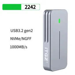 エンクロージャーM.2 NVME/NGFF SSDケース外部SSDケースMKEY USB3.2 Gen2 M.2 NVME Metal SSD Case Aluminum Alloy for 2230/2242 M.2 SSD