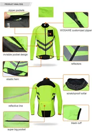 Autumn Winter Men's Motor Motorcycle Jacket Warm Reflexive Cycling Coat Bicycle Moto Windcoat à prova de vento Casaco esportivo ao ar livre