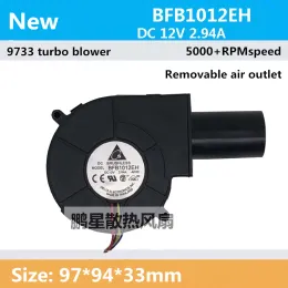 Resfriamento novo 12v 9cm 9733 churrasqueira grade centrífuga turbo soprador com saída de ar bfb1012eh 2.94a grande volume de ar de alta velocidade de tempo de resfriamento