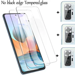 Nenhum vidro temperado da borda preta para Xiaomi Redmi Nota 10 Protector de tela Pro Redminote 10T 10S 10Pro Protetive Glass Note10 5G 10 Acessórios Pro Acessórios