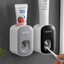 Ecoco自動歯磨き粉ディスペンサー子供の壁を掘削せずに吊り下げられて