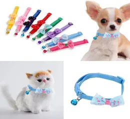 Ayarlanabilir Sevimli Kravat Köpek Kedi Pet Yay Yatakları Bell Candy Bowtie Bowknot Köpek Köpekleri Yakalar 8 Renk Boyun Kayışı WLL194755731