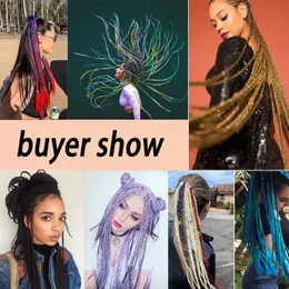 Xinran Dirty Braided Ponytail Hair Extensions Syntetyczny Fałsz nad głową ogon z gumowym elastycznym opaską syntetyczny Kucyk Rainbow Ponytail