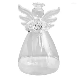 Vase Angel Glass Vase Indoor Clear Flower Holder for Decoration and Storage Handmade Delical Gift Birthday Christmas Valentine