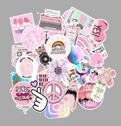 Cilt Koruyucular PVC Su geçirmez bagaj çıkartmaları Pembe Graffiti Arabası Kılıf Araba Bilgisayar Bilgisayar Kaykay Sticker IPAID 53PCS5848326