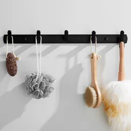 ROVOGO Coat Rack with 3/4/5/6 Hooks Wall Mounted, Metal Coat Hook Rail for Coat Hat Towel Purse Robes Bathroom Entryway