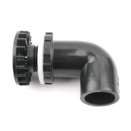 1pc ID 20 ~ 50mm preto PVC 90 graus de cotovelo articulações de drenagem aquqrium tanque de peixes conector de antepara