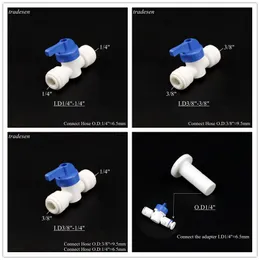 5pcs Osmose reversa Acoplamento rápido 1/4 3/8 Conector de mangueira Tee 2 Way Equal cotovelo reto roto de tubo de plástico de água