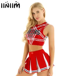 US/UK Stock Women Japaner Schulmädchen Cosplay Uniform Mädchen sexy Dessous Gleeing Cheerleader Kostüm Set Halloween Kostüm Femme