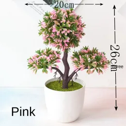 25styles Small Bonsai Pink Series Artificial Plants Bonsai Plastica Polina Pino in vaso bonsai Bonsai Christmas Home Party Decor