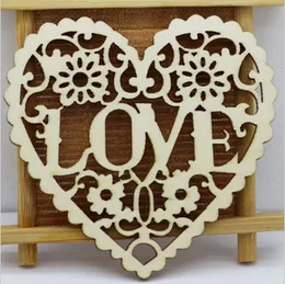 10st/Lot Creative Hollow Wood Wedding Embellation Laser Cut Home Hanging Ornament Love Heart Mrs Wedding Party Decoration