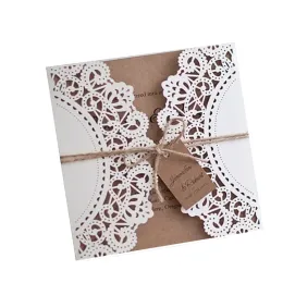 50pcs a laser Cut Invitations Cartão de casamento Retro Retro vintage Casamento Decoração de chuveiro Decoração Presente Kits Kits de eventos FESTIDAS