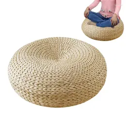 Cuscino fatto a mano Tatami pavimento rotondo paglia intrecciata in tessuto meditazione tappetini da sedia da sedia per gadget domestici