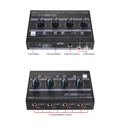 Verstärker -Kopfhörerverstärker 4Channel Ferroalloy Mono/Stereo Monitor Set AMPI4 (100240V) Geborenen Kopfhörerverstärker