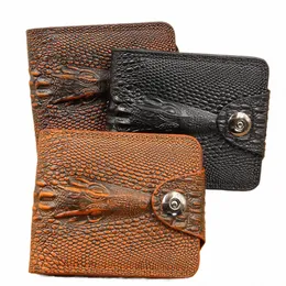 2023 Crocodile Skin Wallet Men Genuine Leather Small Zipper Short Wallets Credit Card Holders Coin Pocket Male Purse Alligator W8jl#