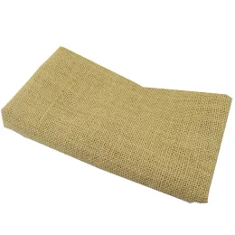 Natural Jute Sack Leinen Stoff Aufbewahrungstaschen Blumentisch Läufer Handarbeit Tuch Weihnachten Hessische rustikale Hochzeitsfeier Dekor Dekor