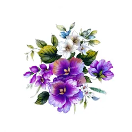 Three Ratels QCF254 Elegant pastoral style Bouquet wall Stick for home decorative toilet Decal