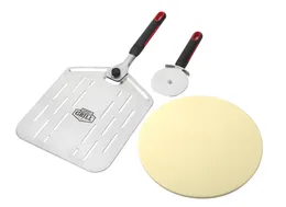 Bakeware Tools Expert Grill Pizza Stone Set With Sharp Peel And Cutter 3-Piece