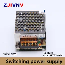 Liten volym 25W Växling av strömförsörjning AC 100V-220V till DC 5V 12V 15V 24V Single Output SMPS 5V 4A mini-storlek