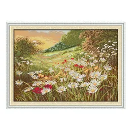 Joy Sunday Mountain Flower Brilliant Series Pattern Cross Stitch Kits Count Print Canvas