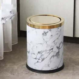 Luxury Office Trash Can Bedroom Bathroom Trash Can Office Storage Trash Bins for Recycling Food Waste Poubelle Waste Bins