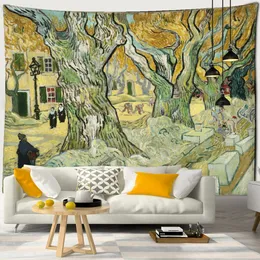 Fruit Tree Orchard Oil Painting Wall Tapestry Wonging Van Gogh Art Painting Bohémien Astietic Room Decor