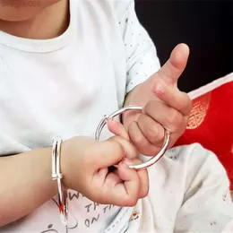 999 braccialetto per bambini in argento sterling per uomini e donne bracciale argento pieno di bambini lisce incisione