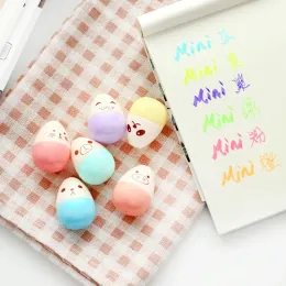 6 pcs Mini Pill Leaves Eggs Shaped Highlighter Pens For Writing 53CF