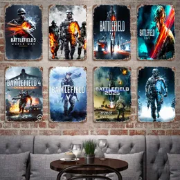 Battlefield 1 Video Game Decor Poster Vintage Tin Sign Sign Decorative Plaque per la decorazione del muro del club di caverne per pub