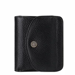 RFIDブロッキング女性財布短い本物の革の小型財布カード所有者女性コイン財布ポルテムナイエ・ポートフェルダムスキーQ6KK＃