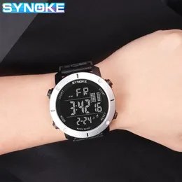 Synoke Watch Men Digital Electronic 5Bar Waterd Swimming Military Watch Sport LED Countdown Relogio Maskulino