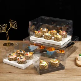 Stobag 5pcs/Lot 2/4/6/12 تجويف Cupcake Packaigng Box Bokery Home Home Mountmence Favors حفل عيد ميلاد حفل زفاف