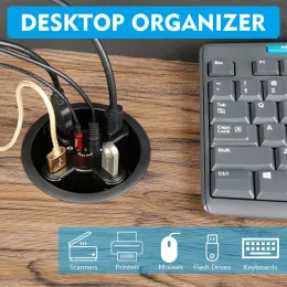 허브 사무실 컴퓨터 데스크 라운드 홀 USB2.0 스플리터 USB 허브 컨버터 노트북/PC/MAC 확장 인터페이스 4 포트 1.5 플러그 플레이