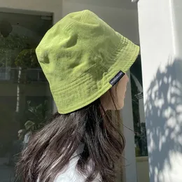 Chapéu de verão Feminino Pescador duplo balde simples moda solar protetor solar Show Face Small Basin Hat240410