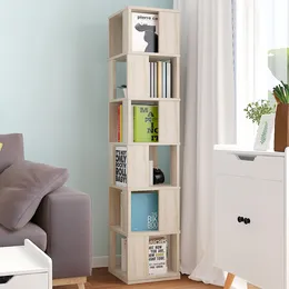 Rotierende Bücherregal -Bodenregal Einfacher Bücherregal Student Kreative Multifunktional Wohnzimmer Lagerschrank