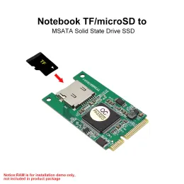 بطاقات بطاقة Micro SD TF إلى MSATA SSD Adapter MSATA MINI PCI E SSD إلى محول بطاقة Micro SD TF لجهاز الكمبيوتر المحمول للكمبيوتر الكمبيوتر الشخصي