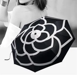 Роскошные бренды Высокое качество Camellia автоматический зонт от дождя для женщин и мужчин складной УФ-солнце прозрачный зонтик от солнца T2001176656584