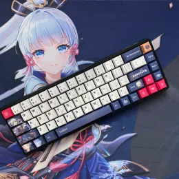 Akcesoria 128 Klucze Genshin Impact Kamisato Ayaka Pbt Keycaps Profile Cherry Profile Keycap dla klawiatury mechanicznej MX