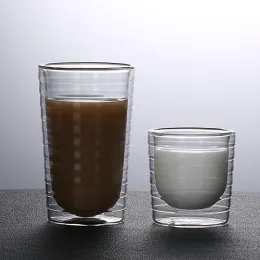 85 ml da 150 ml da 350 ml a doppia parete in vetro isolato in vetro a vite trasparente tazza di latte da ufficio 2pcs set di tazze da viaggio regalo
