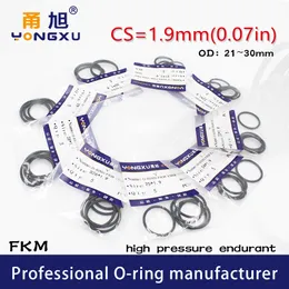 10PCS/lot Black FKM Fluorine Rubber O-rings Seals CS1.9mm OD21/22/23/24/25/26/27/28/29/30*1.9mm Rings Seal Gasket Sealing Washer