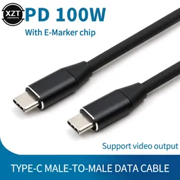 100 Вт USB C TO USB Тип C Кабель кабеля USBC PD 5A 4K Fast Charger USB 3.1 Gen 2 Video Cable для Xiaomi Air Samsung S20 Macbook