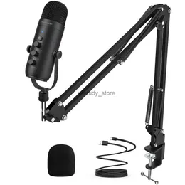 Microphones Professional USB Streaming Podcast PC Microfon Studio Herzförmiger Kondensatorkit mit Boom Arm zum Aufnehmen von Twitch YouTubeq