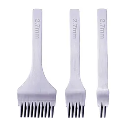 LMDZ White Steel Stitching Lacing Punch Chisel Tool 2.7/mm 3.0/mm/3.38mm/3.85/mm Polished Prongs Leather Craft Tools Leather