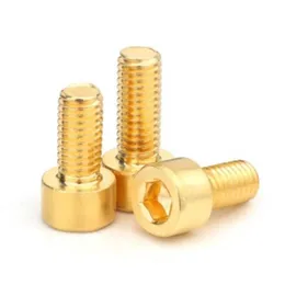 1/5/10/50pcs/lot DIN912 H59 pure brass hex socket screw M2 M2.5 M3 M4 M5 M6 M8 M10 Brass Cap Head Screws bolts