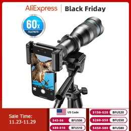 Lens Apexel 60X Cep Telefonu Teleskop Lens Astronomik Telefoto Zoom Lens, iPhone Samsung için uzatılabilir tripod ile tüm akıllı telefon