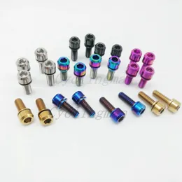 4pcs M6*16/18mm 티타늄 TI 합금 자전거 자전거 브레이크 캘리퍼 볼트 클램프 MTB 산악 자전거 브레이크 나사로 세탁기 M6x16mm M6x18mm