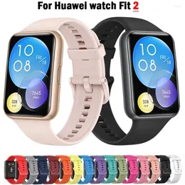 Смотреть ленты Силиконовая полоса для Huawei Fit 2 Strap Smart Watch -Bareband Metal Buckle Sport замена браслета Fit2 Correa Accessories