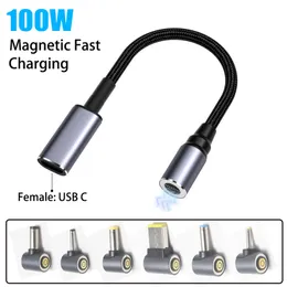 100W USB 유형 C PD 전원 어댑터 변환기 ASUS 용을위한 자석 고속 노트북 충전 케이블 와이어 HP Lenovo 노트북 충전기 커넥터