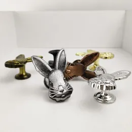 Zinklegering Rabbit Shape Zinc Eloy Cabinet drar möbler Handtagdörrhandtag för barns rum 4.9*3,5 cm lådhandtag