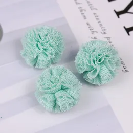 30/20pcs 15mm Korea Lace Ball Diy Gaze Flower Pompoms Pompoms artesanato de malha para gancho de gancho de gancho de cabelo Acessórios